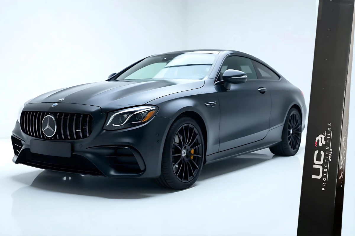 Black car with black PPF